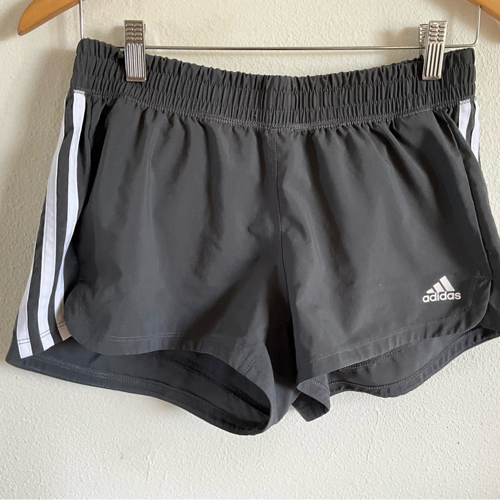 adidas Black Athletic Shorts with White Side Stripes S LN
